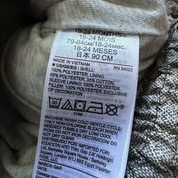 Baby Gap Zip Up Plaid Puffer Jacket Size 18-24 Months 100% Polyester Casual - Picture 5 of 7